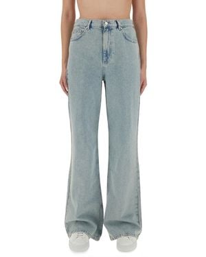 Moschino Wide-Leg Light Denim Jeans - Blue