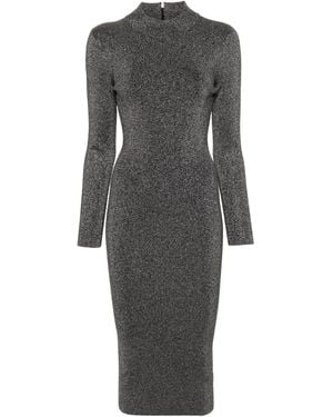 MICHAEL Michael Kors Lamé Midi Dress - Grey