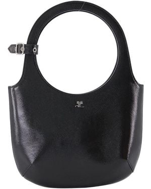 Courreges Santo bolso de cuero marrón - Negro