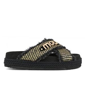 Mou S crissage de la corde transversale Raffia - Noir
