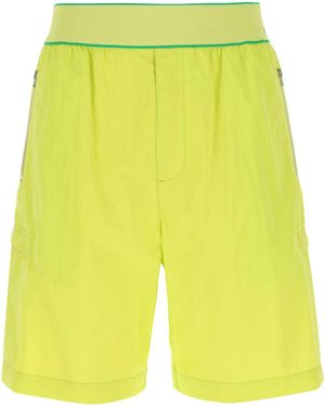 Bottega Veneta Acid Nylon Bermuda Shorts - Yellow