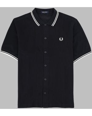 Fred Perry Polo Con Bottoni E Logo - Black