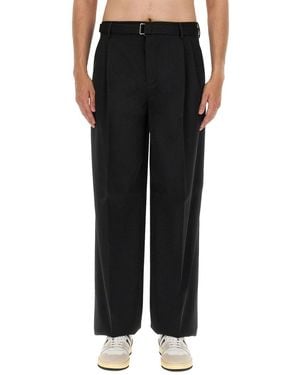 Lanvin Tailored Wool Wide Leg Trousers - Black