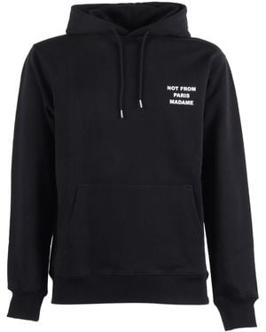 Drole de Monsieur Bold Slogan Hoodie - Black