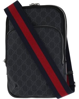 Gucci GG Supreme Lederen Crossbody Tas - Zwart