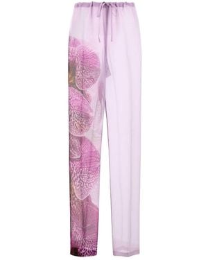 Dries Van Noten Lilac Crepe Pachas Pant - Pink