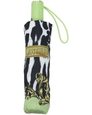 Moschino Damens Regenschirm Polyester Weiß/Pistazie - Grün