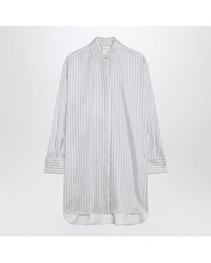 Max Mara Oversized Striped Silk Shirt - White