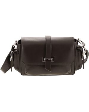 Hogan Small Leder Klappentasche - Schwarz