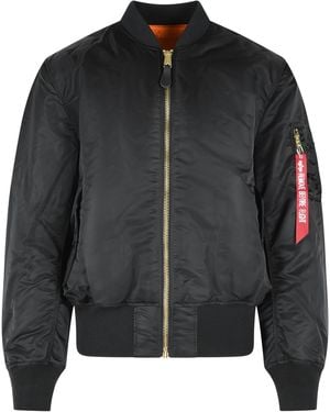 Alpha Industries Chaqueta bomber reversible de nailon negro 'Ma 1 Heritage' de