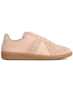 Maison Margiela 'Replica' Nappa And Peach Suã¨De Trainers - Pink