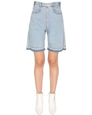 Philosophy Di Lorenzo Serafini Light Wash Denim Bermuda Shorts - Blue