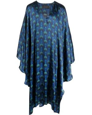 OZWALD BOATENG Kaftan de seda impreso - Azul