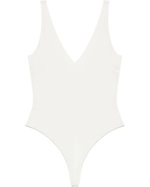 Entire studios Whole Studios V Neck Bodysuit Creamer Is The First Of Its Kind - White