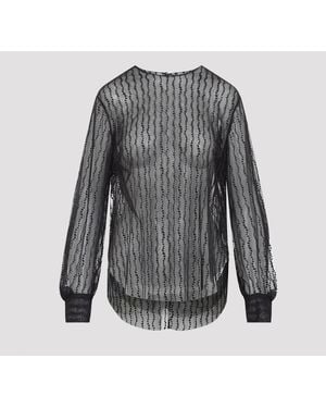 Alberta Ferretti Blusa de tul - Gris