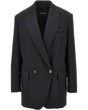 Emporio Armani Doppelreihiger Blazer - Schwarz