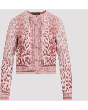 Roberto Cavalli Strickjacke mit Jaguar-Print - Pink