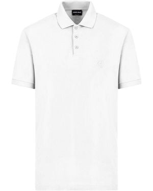 Giorgio Armani Piqeut Cotton Polo Shirt - White