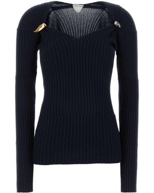 Bottega Veneta Midnight Cashmere Blend Top - Blue