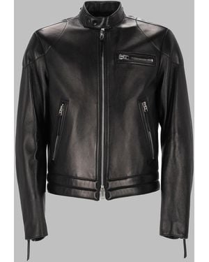 Tom Ford Nappa Leather Biker Jacket - Black