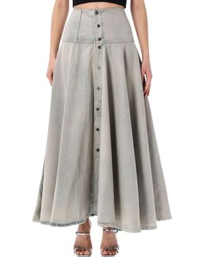 Haikure Thea High-Waist Denim Skirt - Gray