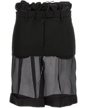 Maison Margiela Layered Effect Trouser Skirt Bermuda, Short - Black