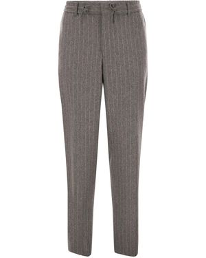 BOSS Hose aus gebürstetem Stretch-Flanell von mit konischer Passform - Grau