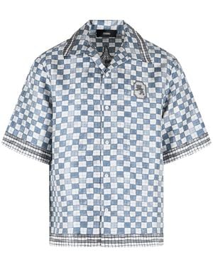 Amiri 'Checkered' Light Silk Shirt - Blue
