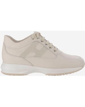 Hogan Interaktive Leder -Sneaker - Grau