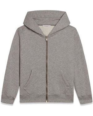 Golden Goose Journey/ Boy's Zipped Sweatshirt Hoodie/ Melange Cotton Stolen From Golden Print - Grey
