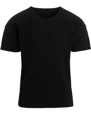 Homme Plissé Issey Miyake Textured Pleated T-Shirt - Black