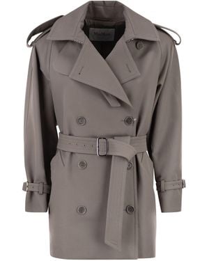 Max Mara Mxscacio Gabardina Corta De Algodón - Gris