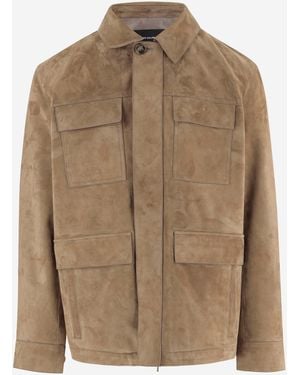 Yves Salomon Suede Jacket - Brown