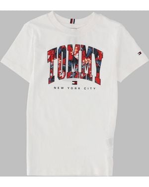 Tommy Hilfiger Boys Teen Tropical Varsity Short-Sleeve T-Shirt - White
