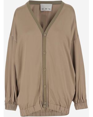 Sa Su Phi Silk et Viscose Cardigan - Neutre
