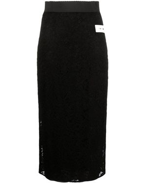 Dolce & Gabbana Lace Midi Rock - Schwarz