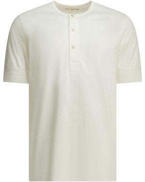 Merz B. Schwanen "103 Maco Imit" Henley T Shirt - White