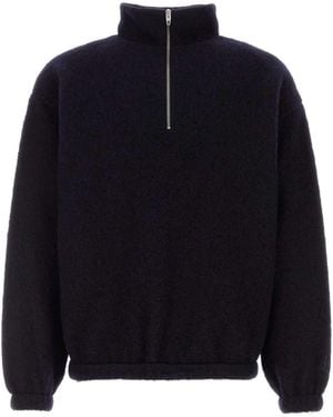 Jil Sander Wool-Blend Crewneck Sweatshirt - Blue