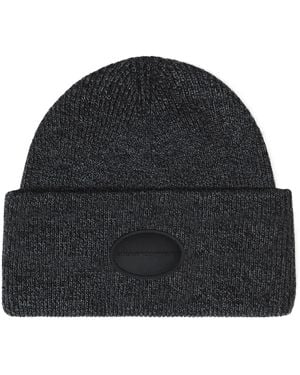 Alexander Wang Ribbed Beanie With Domed Logo Patch Accessories - Black