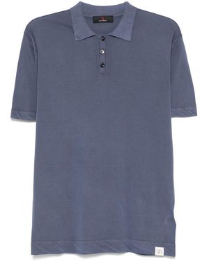 Peuterey Fein Gestricktes Poloshirt - Blau