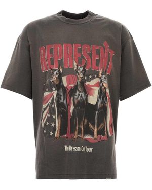 Represent Charcoal Cotton Blend Oversize T Shirt - Grey