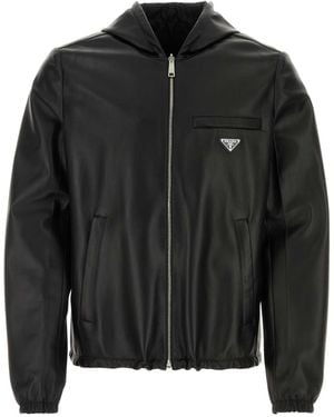 Prada Nappa Leather Reversible Jacket - Black