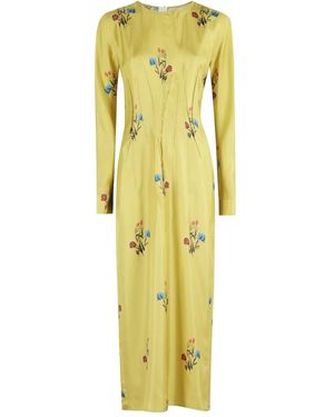 Marni Floral Print Maxi Dress - Yellow