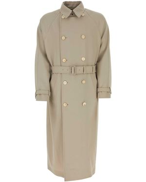 Prada Beige Gabardine Trench Coat - Natur