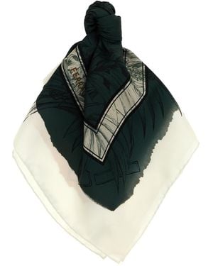 Ferragamo 'Gravure' Print Scarf - Green