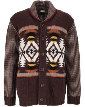 Fay Cardigan Jacquard Desert Code Arc - Braun