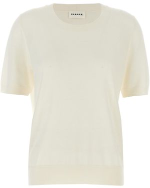 P.A.R.O.S.H. Lightweight Wool Blend Crewneck Sweater - Weiß