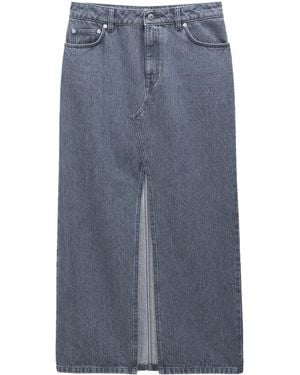 Filippa K Slit Denim Long Skirt - Blue