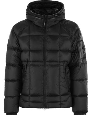 C.P. Company D.D. Muschel mit mittlerer Jacke mit Kapuze mit Kapuze - Schwarz