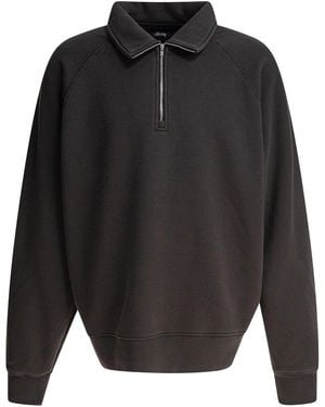 Stussy Relaxed Half-Zip Sweatshirt - Grey